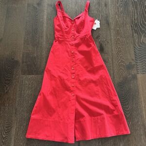 EQUIPMENT FEMME Oleisa Maxi Dress Red Size 2 Strapless NWT